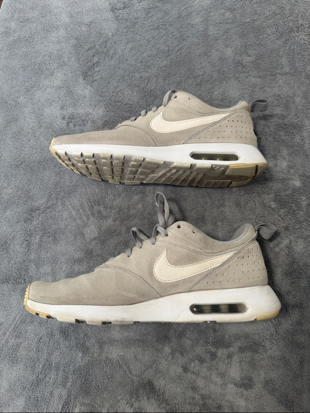 Nike Men's Beige Suede Air Max-Style Sneakers